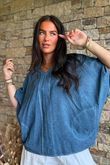 Rustic Nature Linen Blend Pocket Tee Washed Navy